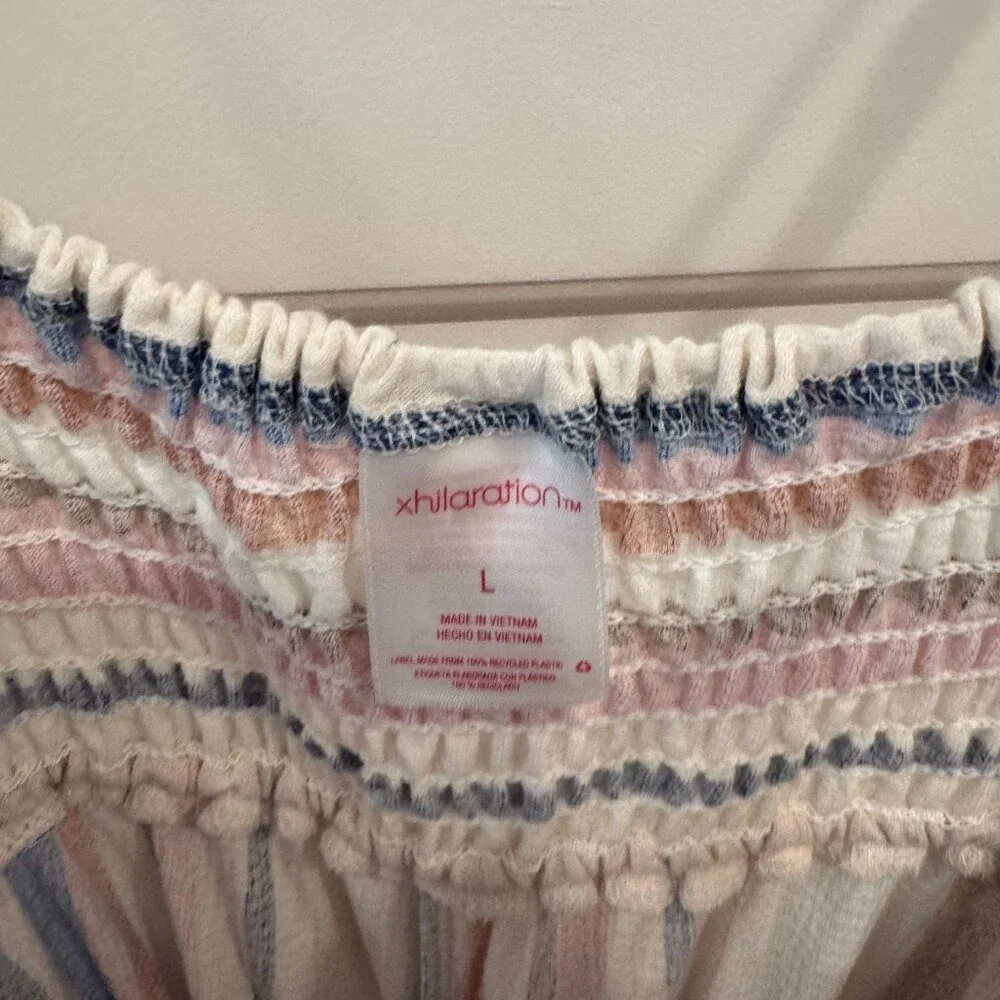 Xhilaration Cropped Multi Color‎ Striped Jumpsuit Size Large - Picture 4 of 9